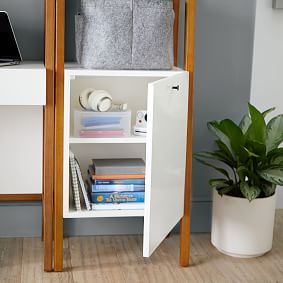 west elm x pbt Modern Standing Wall Desk &amp; Narrow Bookshelf Set (30"w x 14.5"d)