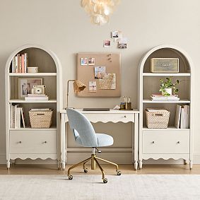 Camille Writing Desk &amp; Bookcase Set (96"w x 18"d)