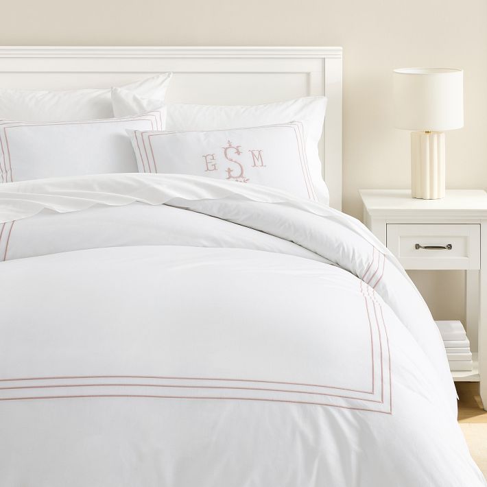 Open Box: Brynn Border Standard Sham - Solid Navy | Pottery Barn Teen