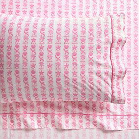 Pink Palm Puff Organic Sheet Set