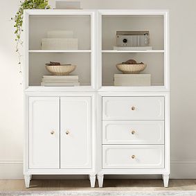 Auburn Double Bookcase with Cubbies &amp; Mixed Cabinets (51")