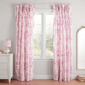 LoveShackFancy Garden Damask Smocked Light-Filtering Curtain