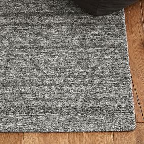 Sheared Tip Wool Rug - Charcoal