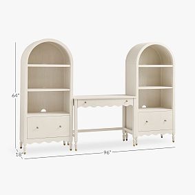 Camille Writing Desk &amp; Bookcase Set (96"w x 18"d)