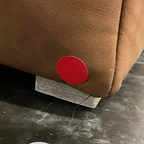 Open Box: Baldwin Modular Corner (32") - Faux Leather Caramel, Brushed Fog