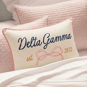 Sorority Bow Script Pillow