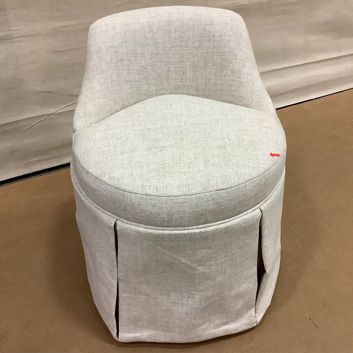 Open Box: Kennedy Pleated Swivel Vanity Stool (25.5