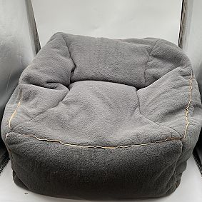 Open Box: Modern Bean Bag Lounger, Large - Camden Faux Fur Charcoal