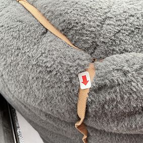 Open Box: Modern Bean Bag Lounger, Large - Camden Faux Fur Charcoal