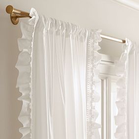 LoveShackFancy Bow Trim Edge Sheer Curtain