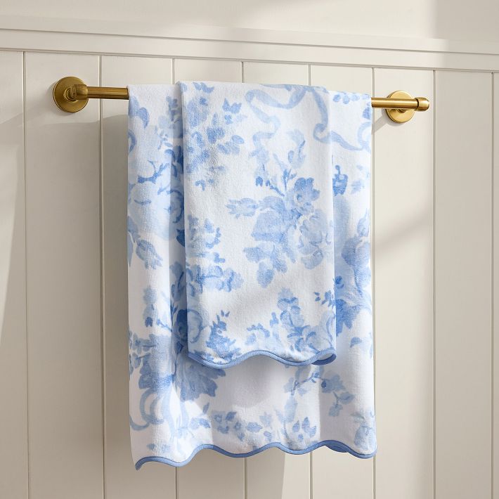 Hill House Home Clematis Scallop Bath Towel | Pottery Barn Teen