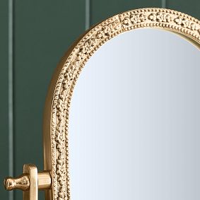 Leighton Arched Brass Vanity Mirror (15"x 10")