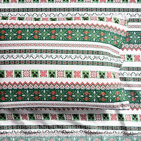 Minecraft Holiday Fair Isle Organic Sheet Set