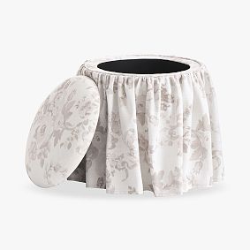 LoveShackFancy Skirted Round Storage Ottoman