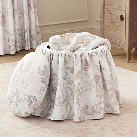 LoveShackFancy Skirted Round Storage Ottoman