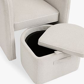 Piped Chair &amp; Ottoman Set