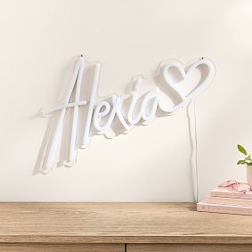 Create Your Own - Neon Theo with Heart LED Wall Light