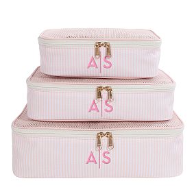 Le Petit Pink Bow Packing Cubes, Set of 3