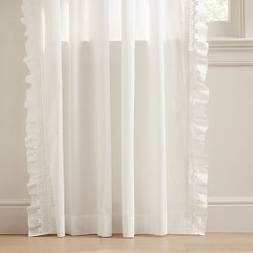LoveShackFancy Bow Trim Edge Sheer Curtain