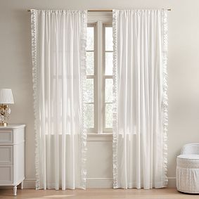 LoveShackFancy Bow Trim Edge Sheer Curtain