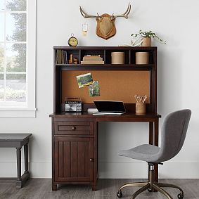 Beadboard Space-Saving Desk With Hutch (44"w x 20"d)