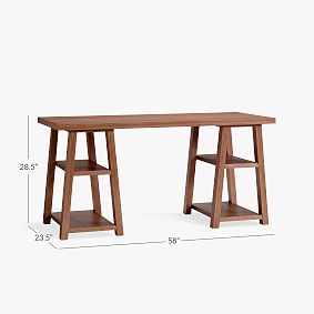 Customize-It Simple Trestle Desk (58"w x 23.5"d)