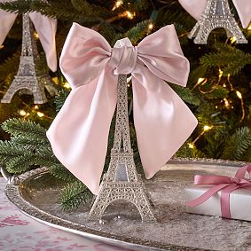 LoveShackFancy Light-Up Eiffel Tower with Bow Ornament