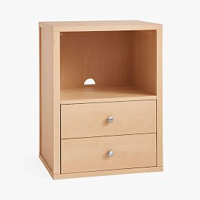 Open Box: Keaton 2-Drawer Bookcase (22") - Natural, Brushed Nickel Knobs