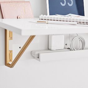 Glam USB Folding Wall Desk (31.5"w x 4"d)