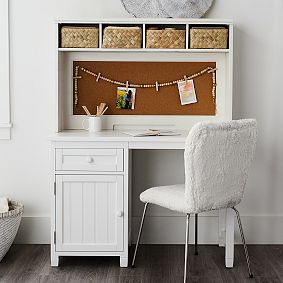 Beadboard Space-Saving Desk With Hutch (44"w x 20"d)