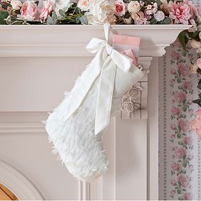 LoveShackFancy Sweet Bow Fur Stocking