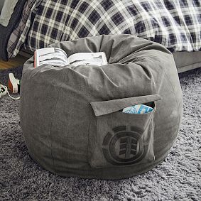 Large Element Bean Bag Chair, Enzyme Washed Canas Light Gray