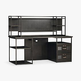 Locker Gaming Light-Up Desk Hutch (69.5"w x 10"d)