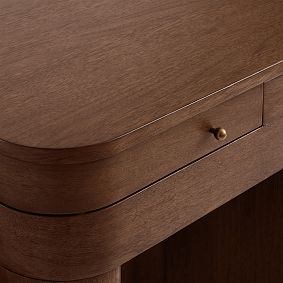 Rounded Fliptop Desk With Mirror (28"w x 23"d)