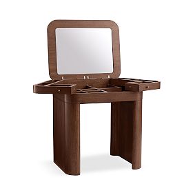 Rounded Fliptop Desk With Mirror (28"w x 23"d)