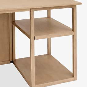 Smart Wide Gaming Desk &amp; Locker Hutch Set (69.5"w x 10"d)