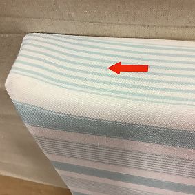 Open Box: Hill House Auburn No Nails Smart Headboard, Twin - Variegated Stripe Blue