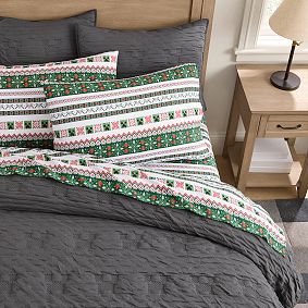 Minecraft Holiday Fair Isle Organic Sheet Set