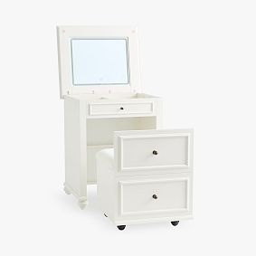 Chelsea Flip-Top Vanity &amp; Storage Seat Set (25.5"w x 21"d)