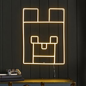 Minecraft Wolf Neon Wall Light (18"x24")
