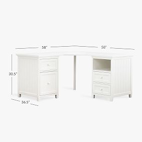 Beadboard Smart Corner Desk (58"w x 58"d)