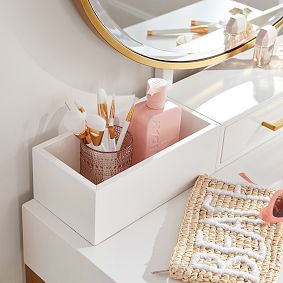 Blaire Single Pedestal Storage Vanity Desk (40"w x 18"d)
