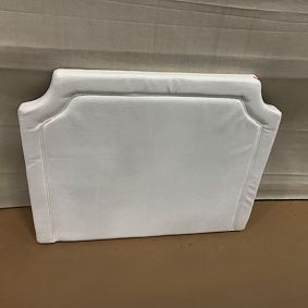 Open Box: Auburn Piped No Nails Dorm Headboard, Twin - Everyday Velvet White w/ White Piping