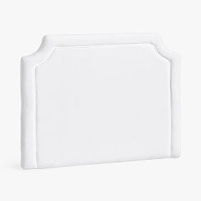 Open Box: Auburn Piped No Nails Headboard, Twin - Everyday Velvet White w/White Piping