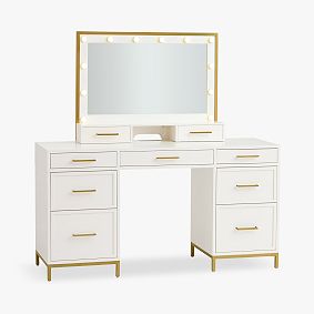 Blaire Marquee Smart Light Up Vanity Storage Desk  (90"w x 18"d)