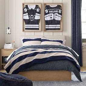 Rugby Sherpa Bed Blanket and Shams