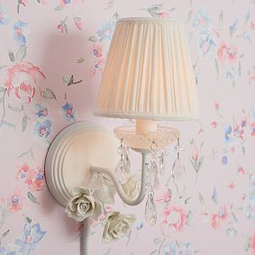 LoveShackFancy Floral Crystal Bead Plug-In Sconce (13.6")