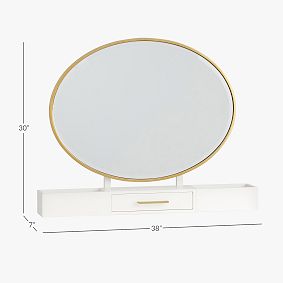 Blaire Single Pedestal Vanity Desk Topper (38"w x 7"d)