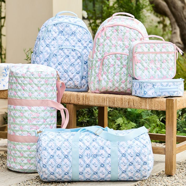 Hill House Home Quilted Gear-Up Backpack, Blue/Green | Pottery