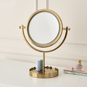 Scallop Light-Up Vanity Desktop Mirror (16"w x 14.25"d)
